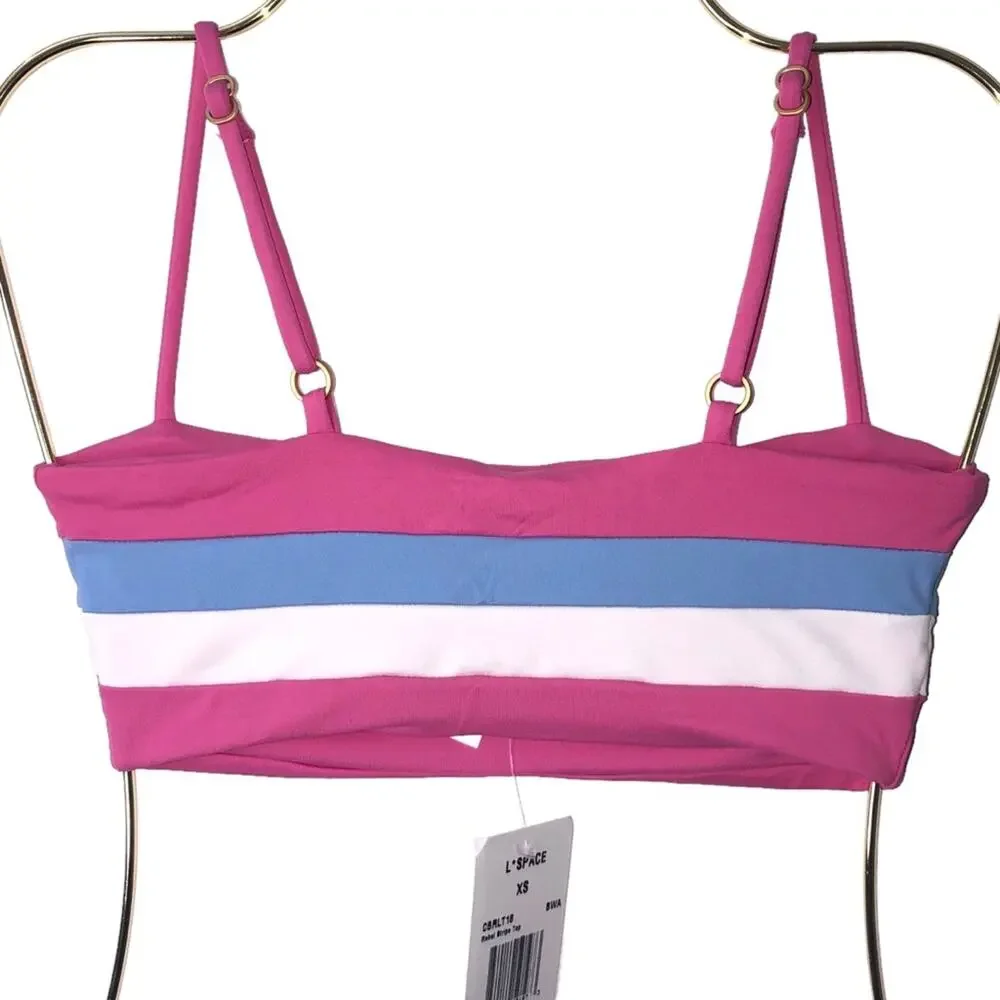 L*Space Bikini Swimwear Set Rebel Stripe Top Billie Bottom XS NWT
